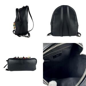 Fendi Multicolor Leather Metal Backpack Black
